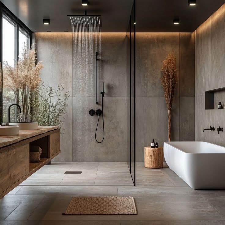 Luxe minimalistische badkamer